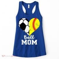Ball Mom Heart Funny Softball Soccer Mom Gift Women's Tank Top thumb 0