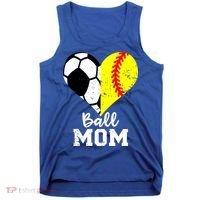 Ball Mom Heart Funny Softball Soccer Mom Gift Tank Top thumb 0