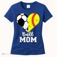 Ball Mom Heart Funny Softball Soccer Mom Gift Women's T-Shirt thumb 0