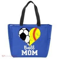 Ball Mom Heart Funny Softball Soccer Mom Gift Tote Bag thumb 0