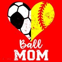 Ball Mom Heart Funny Softball Soccer Mom Gift Santa Hat thumb 1
