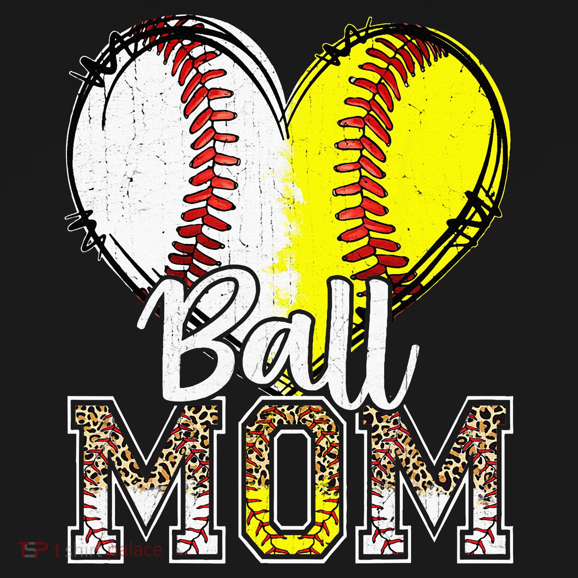 Ball Mom Heart Baseball Softball Mama Women Mothers Day Women's Tank Top
