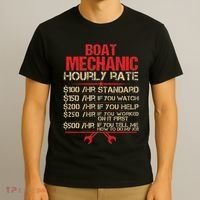 Boat Mechanic Hourly Rate Funny Boat Mechanic Saying T-Shirt thumb 3