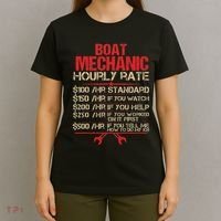 Boat Mechanic Hourly Rate Funny Boat Mechanic Saying T-Shirt thumb 4