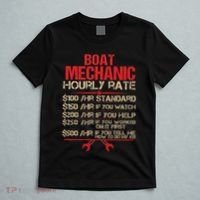 Boat Mechanic Hourly Rate Funny Boat Mechanic Saying T-Shirt thumb 5