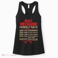 Boat Mechanic Hourly Rate Funny Boat Mechanic Saying Women's Tank Top thumb 0