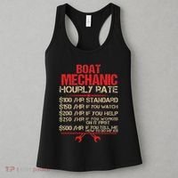 Boat Mechanic Hourly Rate Funny Boat Mechanic Saying Women's Tank Top thumb 3