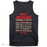Boat Mechanic Hourly Rate Funny Boat Mechanic Saying Tank Top thumb 0