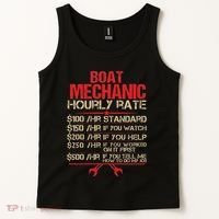 Boat Mechanic Hourly Rate Funny Boat Mechanic Saying Tank Top thumb 2