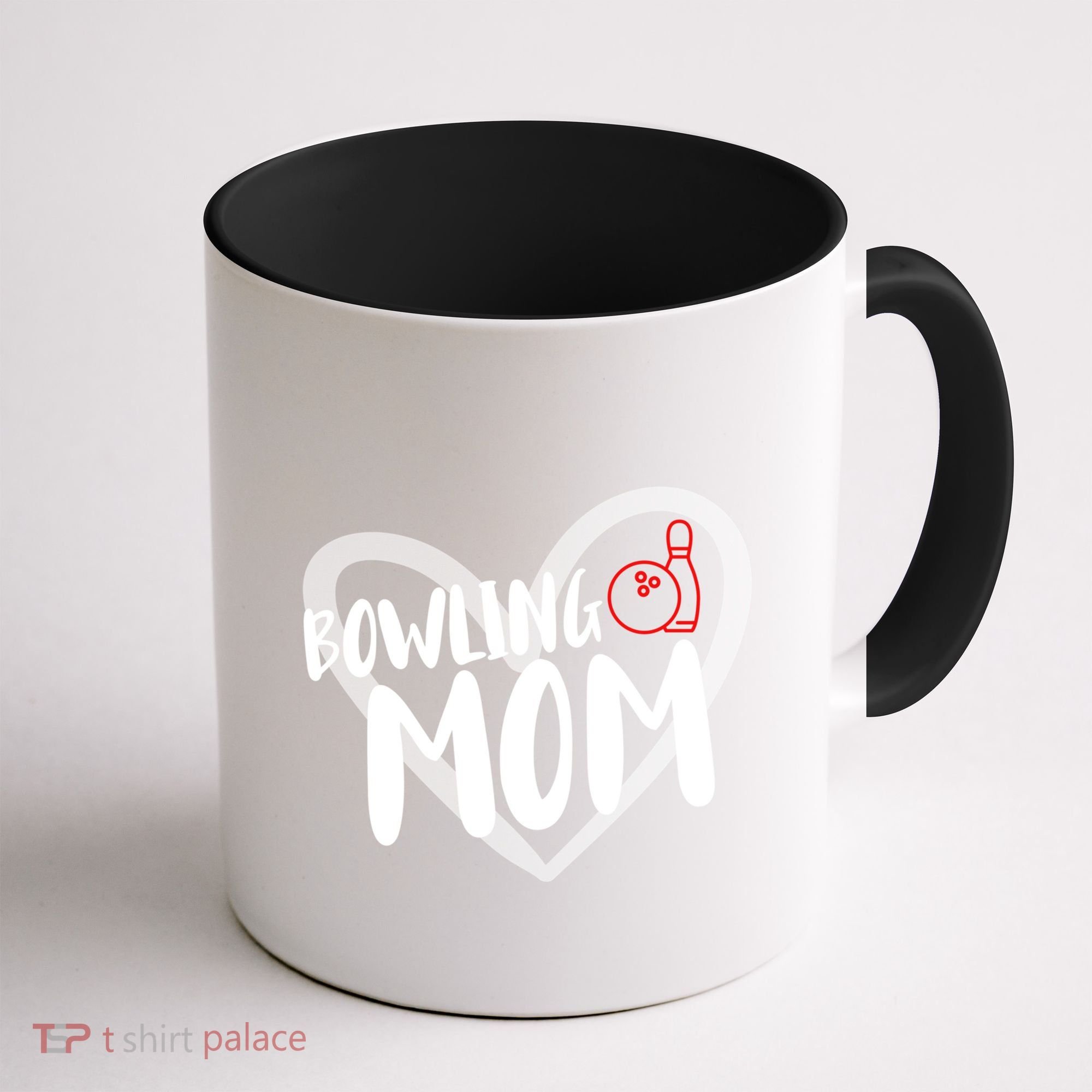 Bowling Mom Heart Cute Gift Coffee Mug