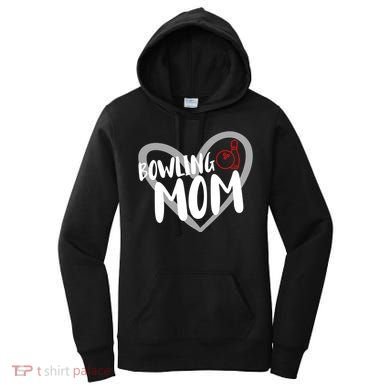 Bowling Mom Heart Cute Gift Women's Hoodie