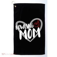 Bowling Mom Heart Cute Gift Golf Towel thumb 0