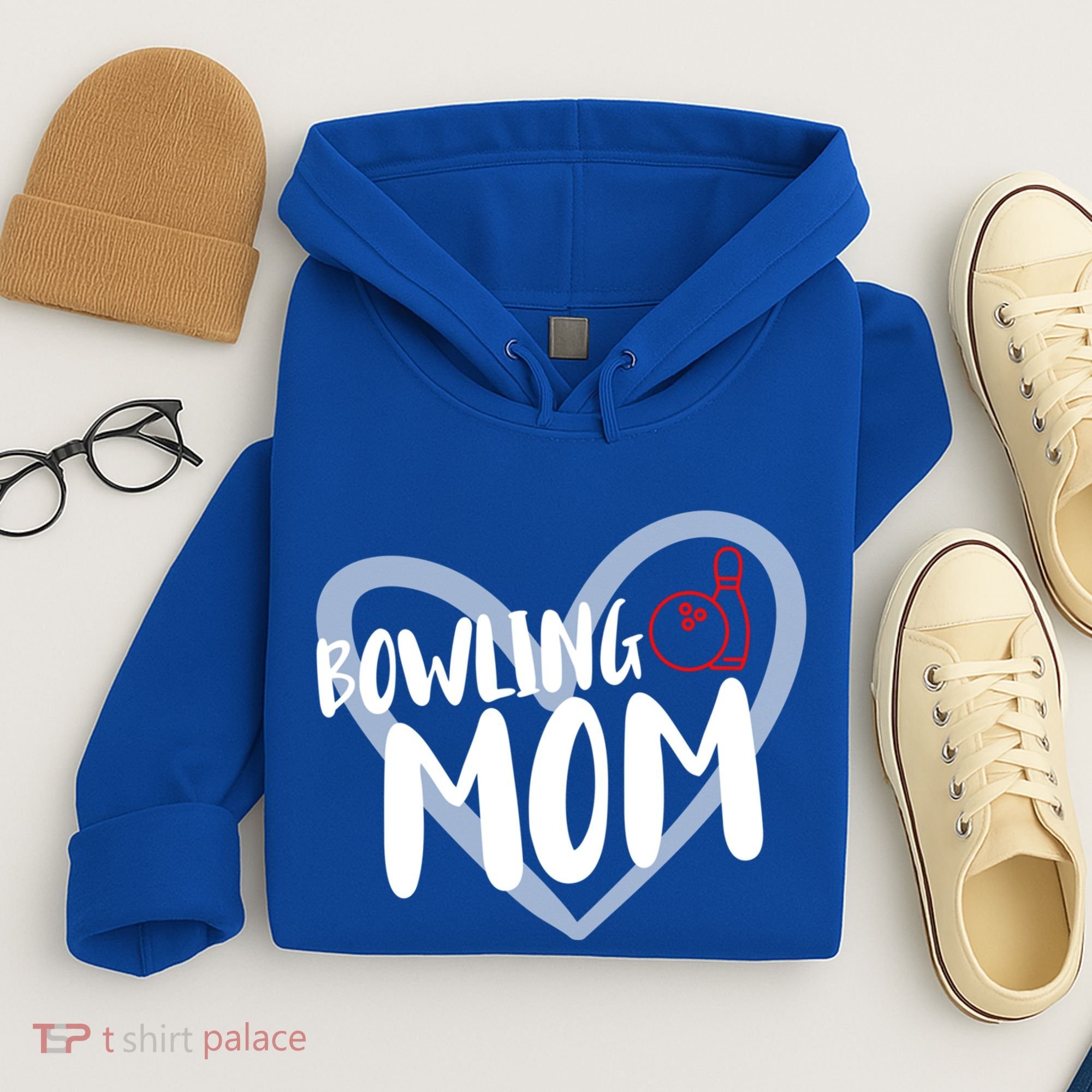 Bowling Mom Heart Cute Gift Hoodie