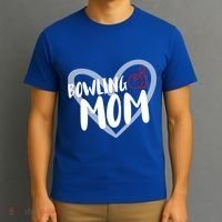 Bowling Mom Heart Cute Gift T-Shirt thumb 3