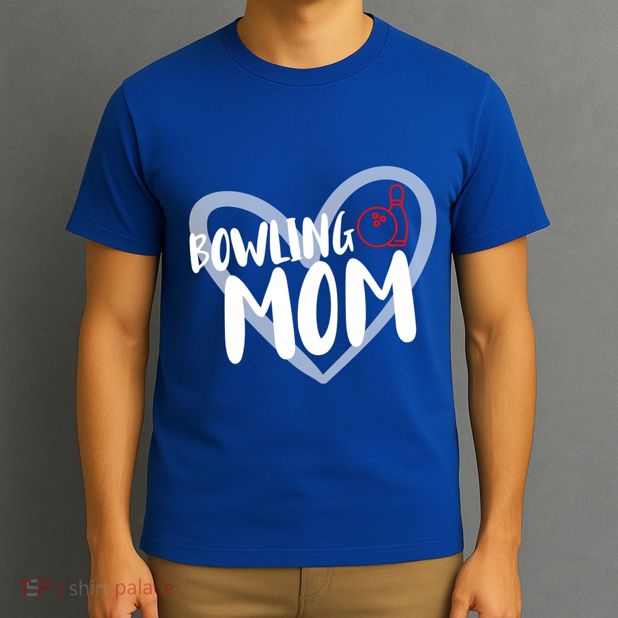 Bowling Mom Heart Cute Gift T-Shirt