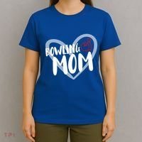 Bowling Mom Heart Cute Gift T-Shirt thumb 4