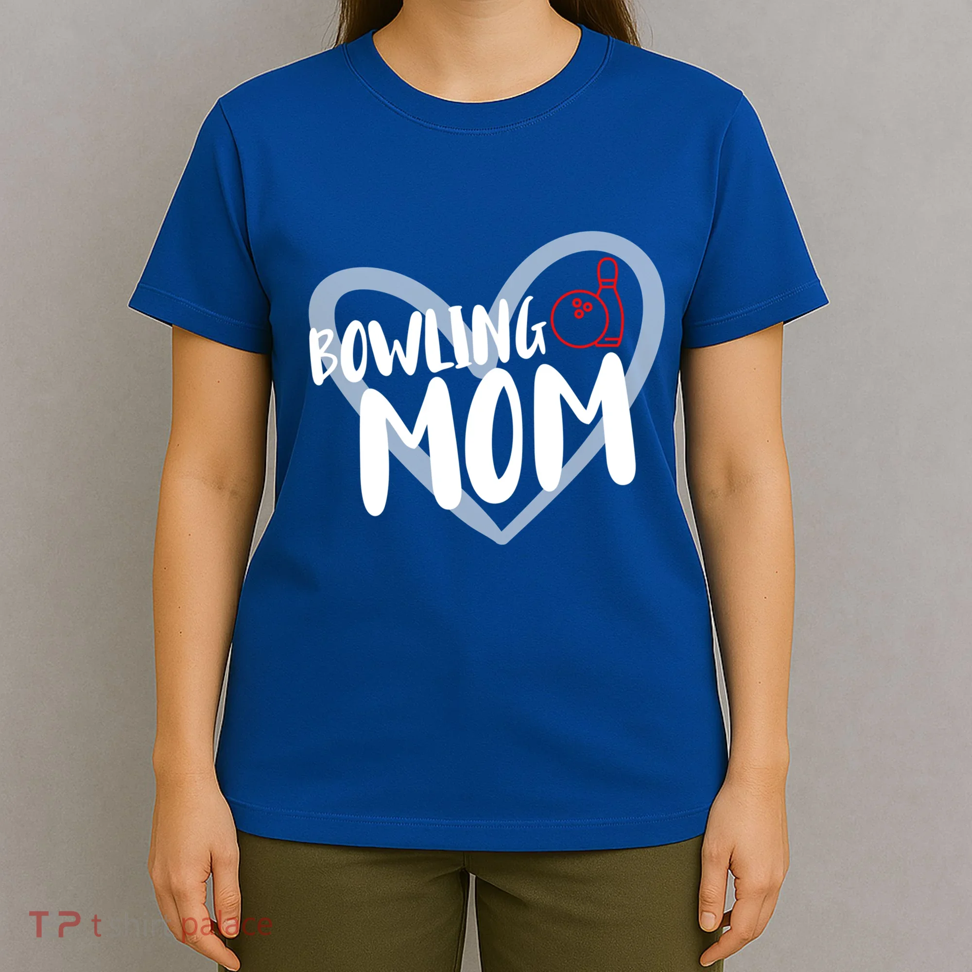Bowling Mom Heart Cute Gift T-Shirt