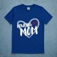 Bowling Mom Heart Cute Gift T-Shirt thumb 5