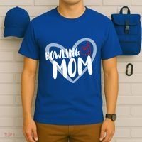 Bowling Mom Heart Cute Gift T-Shirt thumb 6
