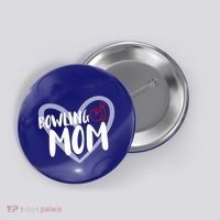 Bowling Mom Heart Cute Gift Button thumb 0