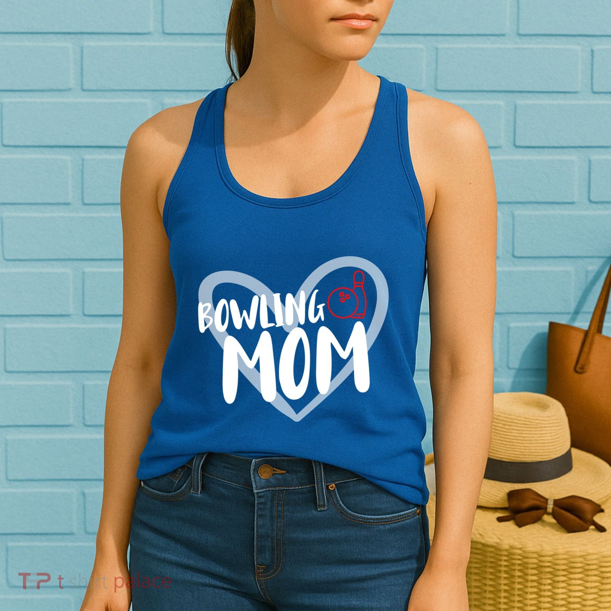 Bowling Mom Heart Cute Gift Women's Tank Top