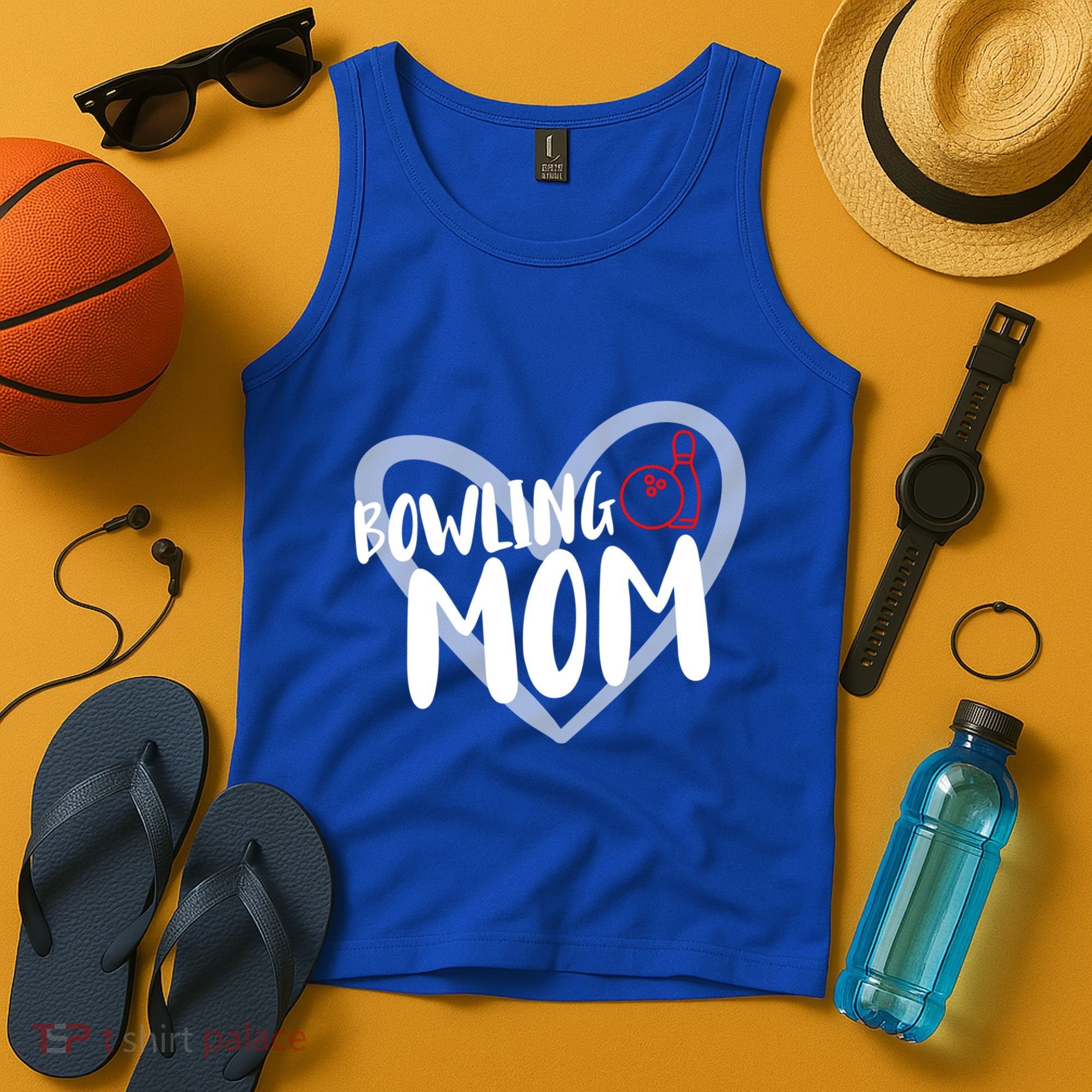 Bowling Mom Heart Cute Gift Tank Top