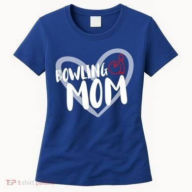 Bowling Mom Heart Cute Gift Women's T-Shirt