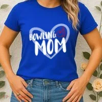 Bowling Mom Heart Cute Gift Women's T-Shirt thumb 2