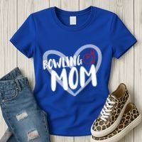 Bowling Mom Heart Cute Gift Women's T-Shirt thumb 3