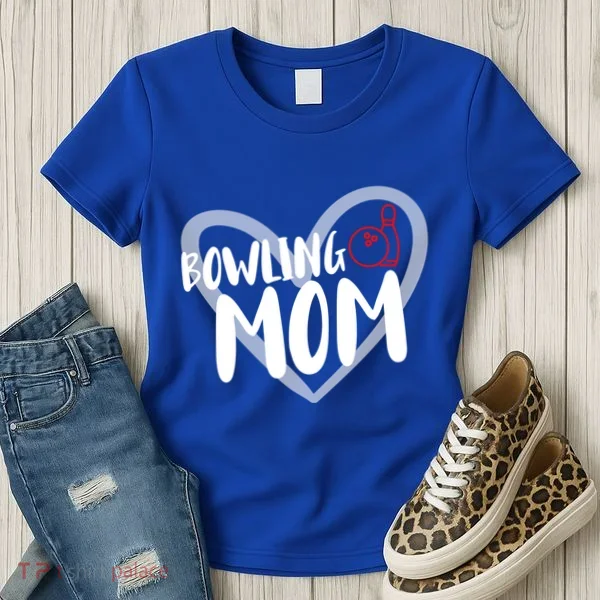 Bowling Mom Heart Cute Gift Women's T-Shirt
