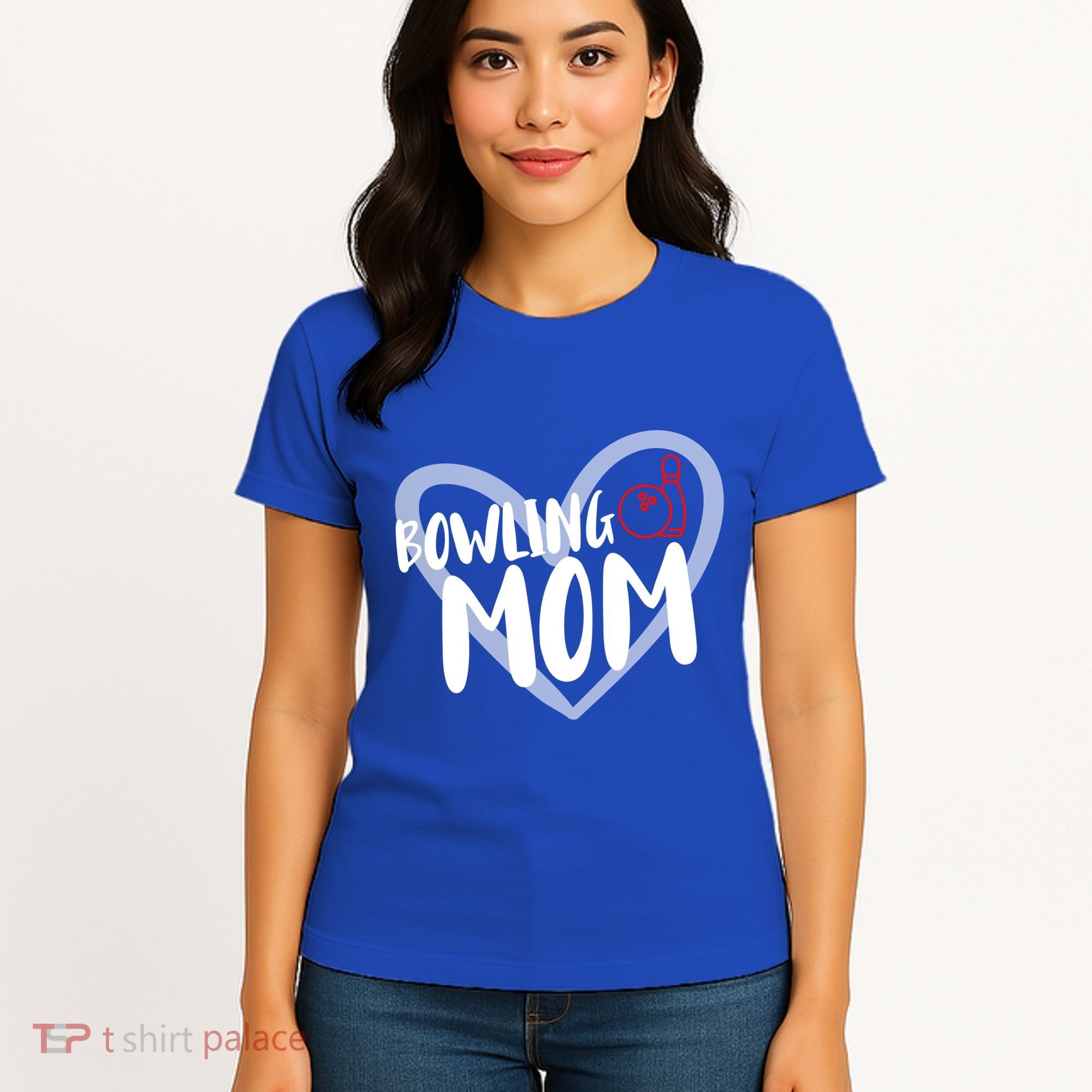 Bowling Mom Heart Cute Gift Women's T-Shirt