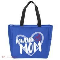 Bowling Mom Heart Cute Gift Tote Bag thumb 0