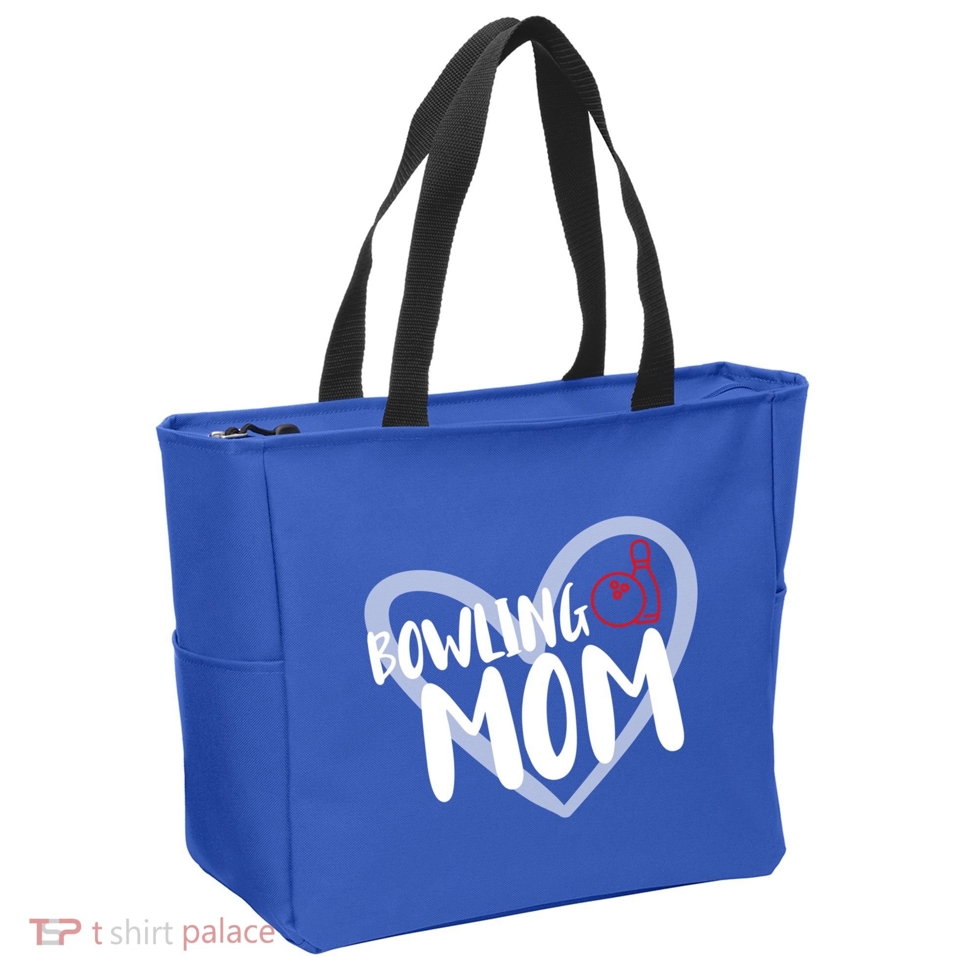 Bowling Mom Heart Cute Gift Tote Bag
