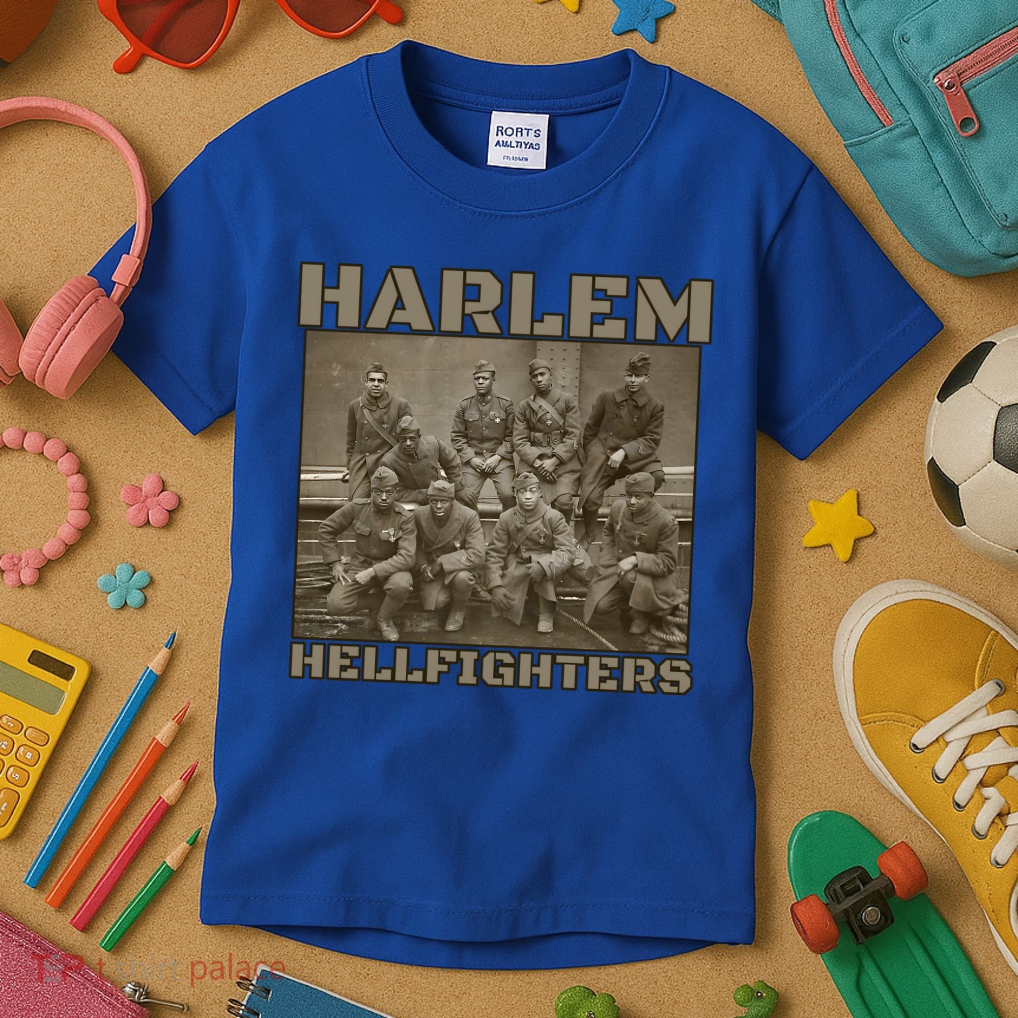 Black Military History Usa Black History Harlem Hellfighters Great Gift Kids T-Shirt
