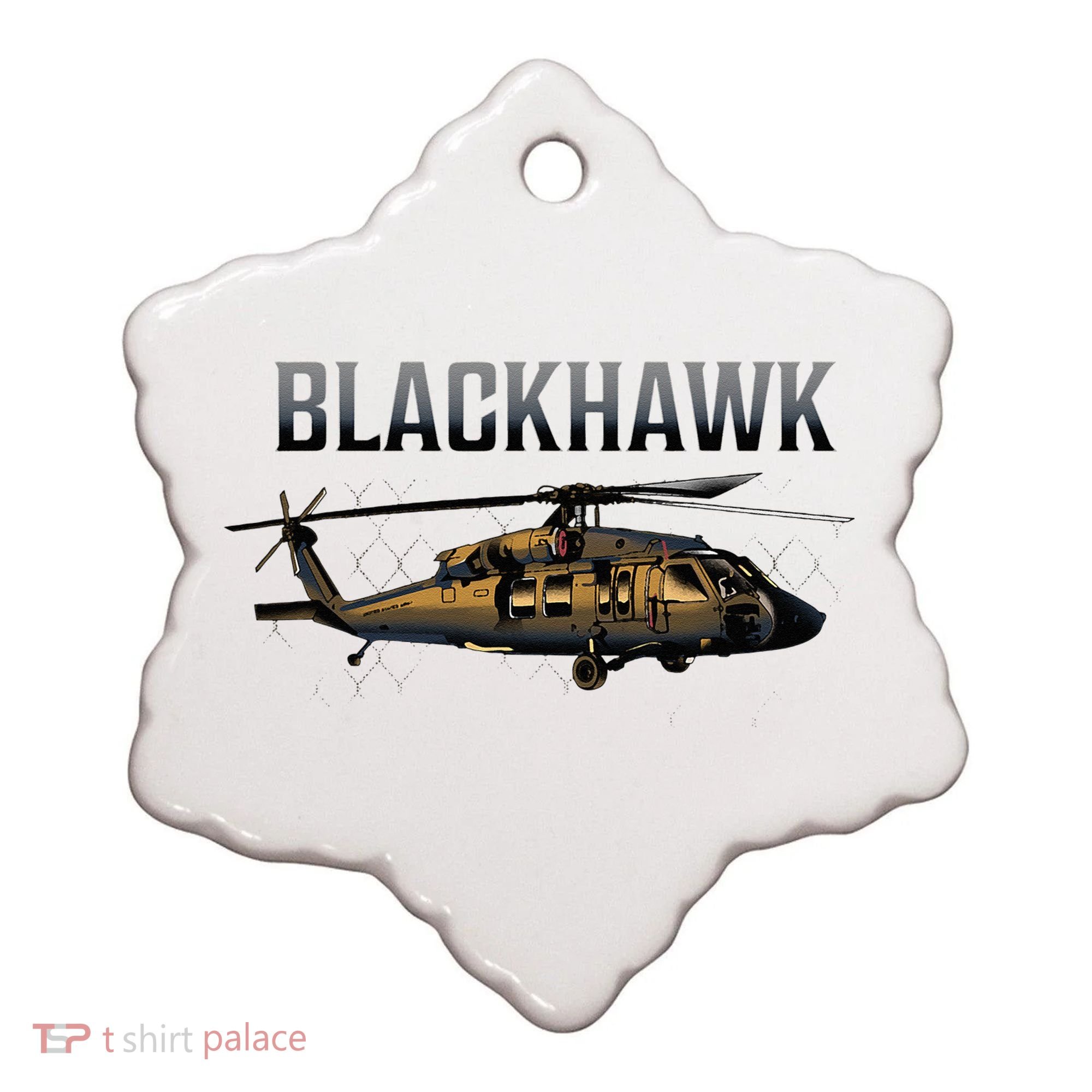 Blackhawk Military Helicopter Ceramic Ornament