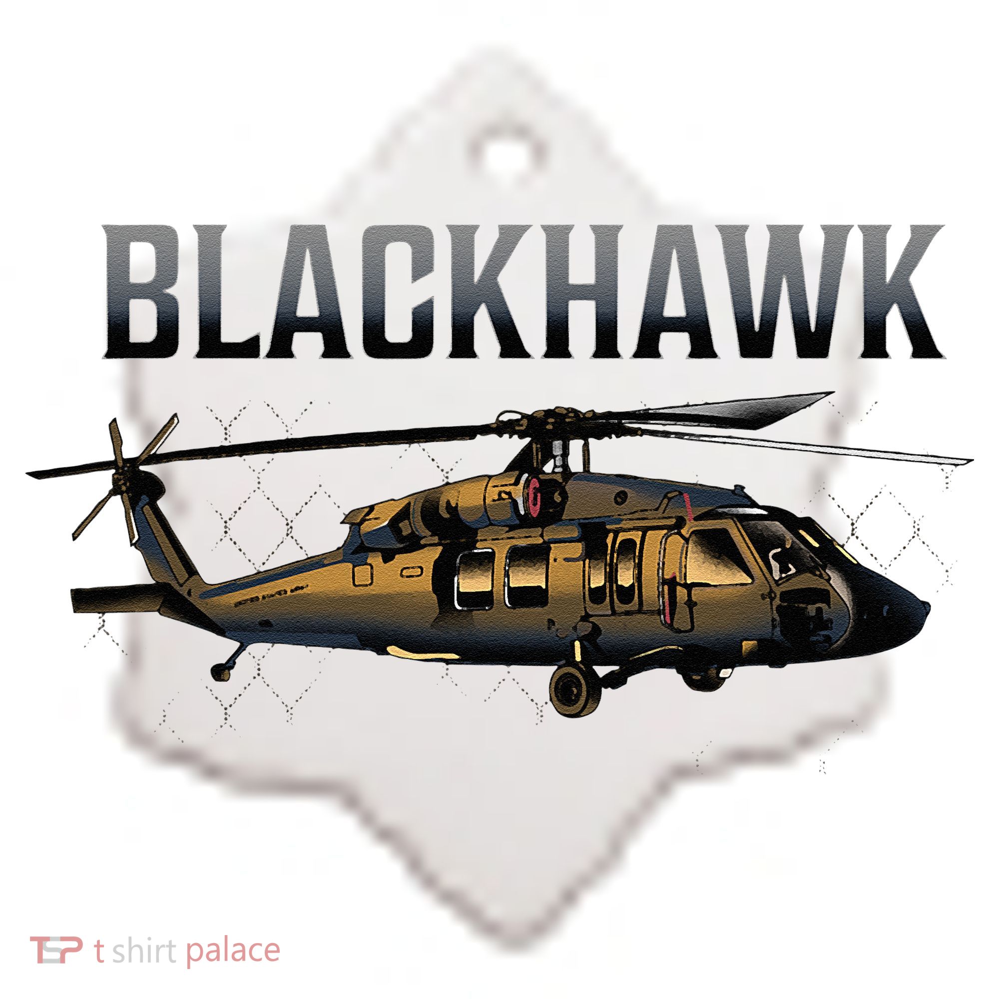 Blackhawk Military Helicopter Ceramic Ornament