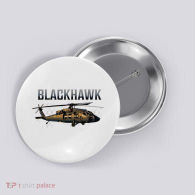 Blackhawk Military Helicopter Button