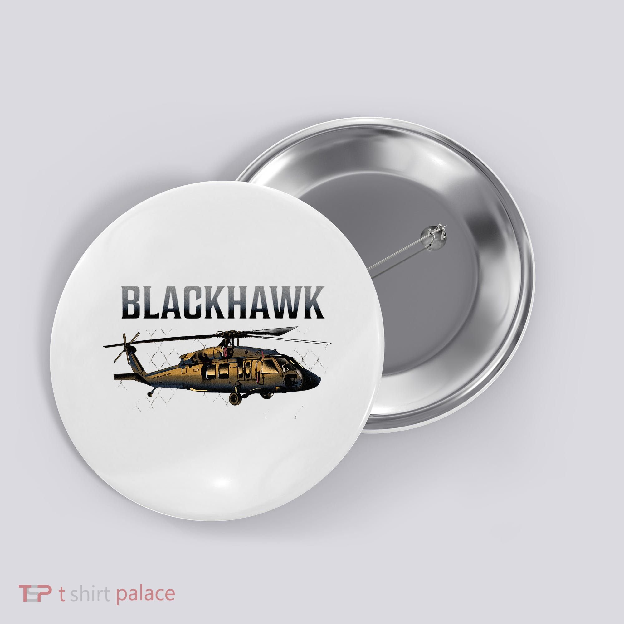 Blackhawk Military Helicopter Button