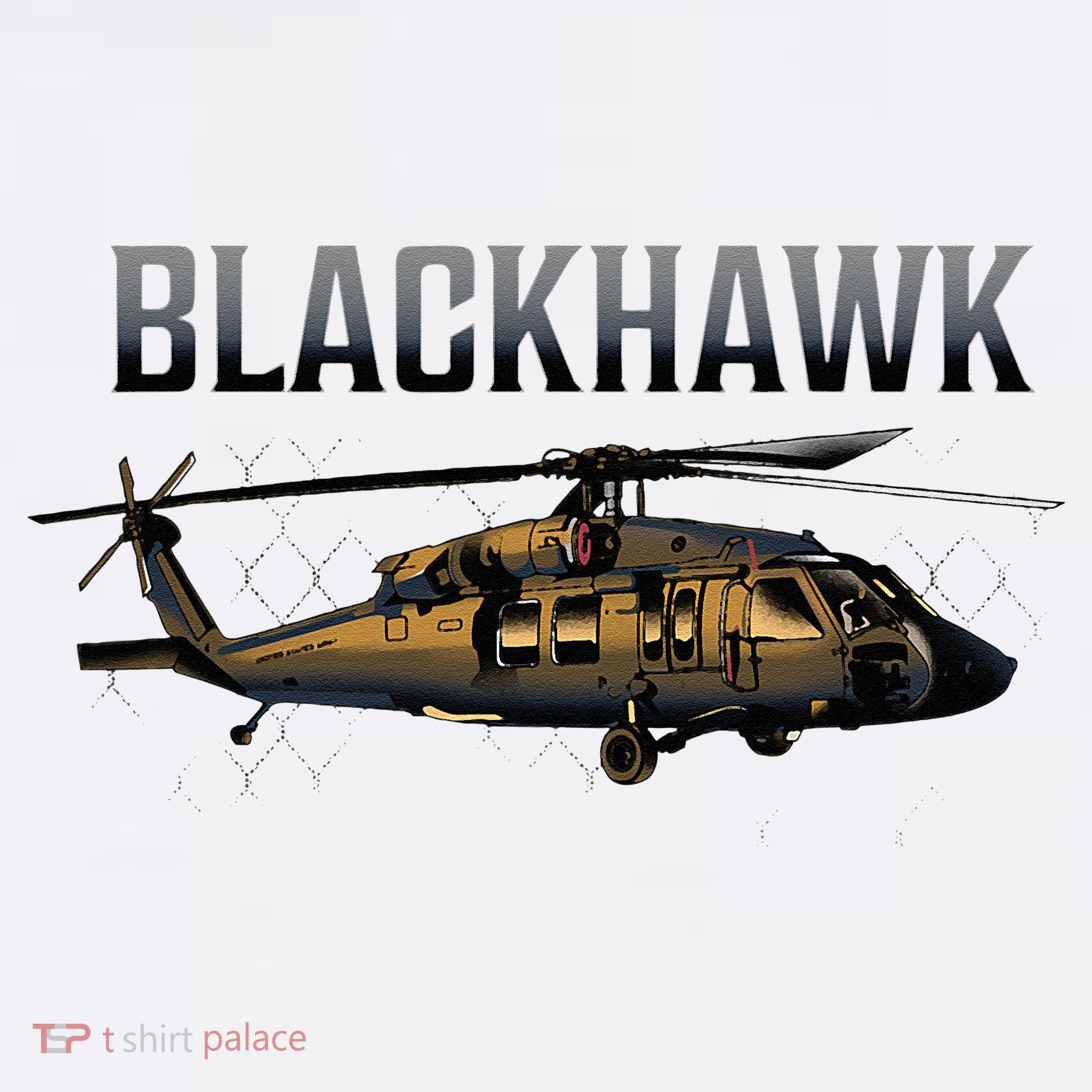 Blackhawk Military Helicopter Button