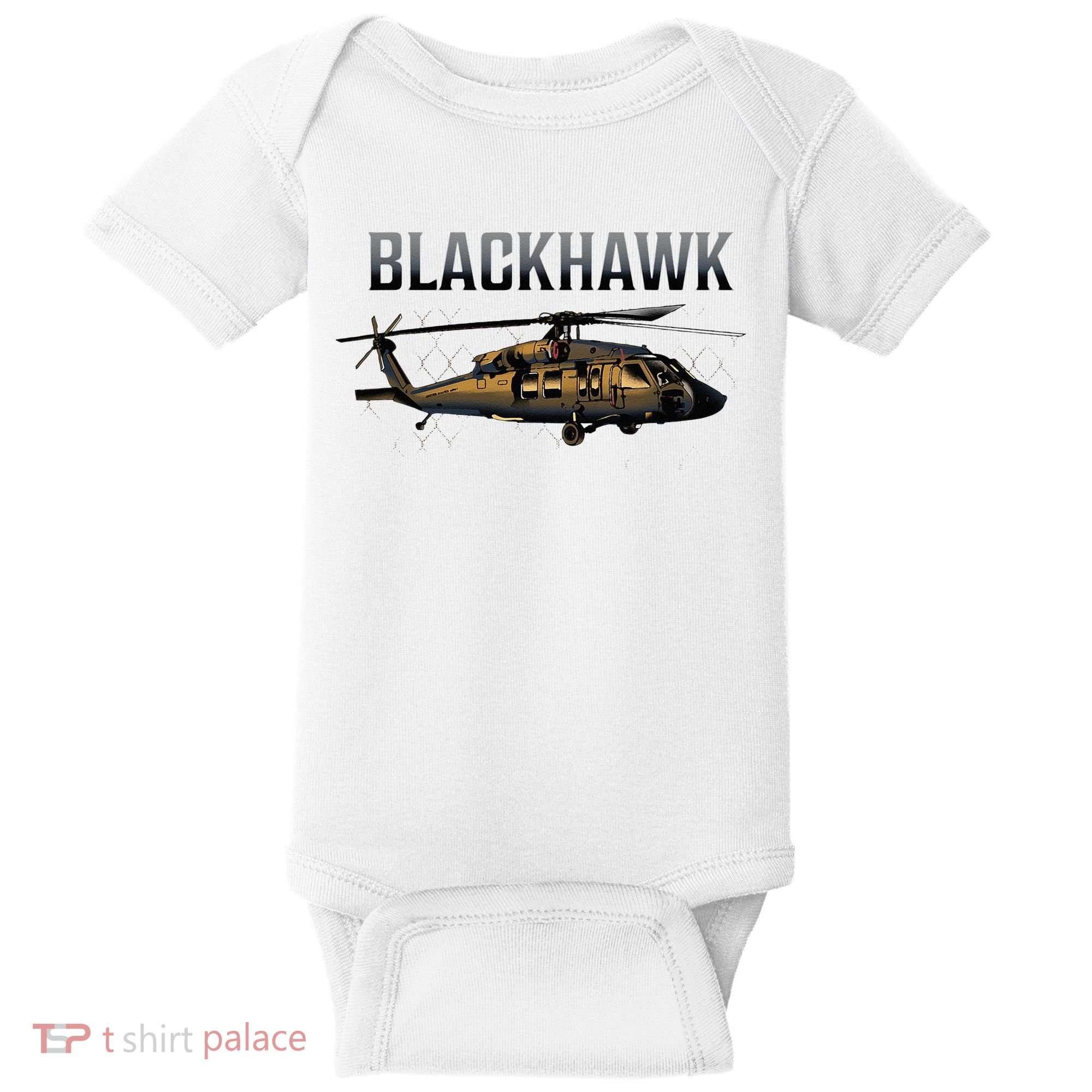 Blackhawk Military Helicopter Baby Bodysuit