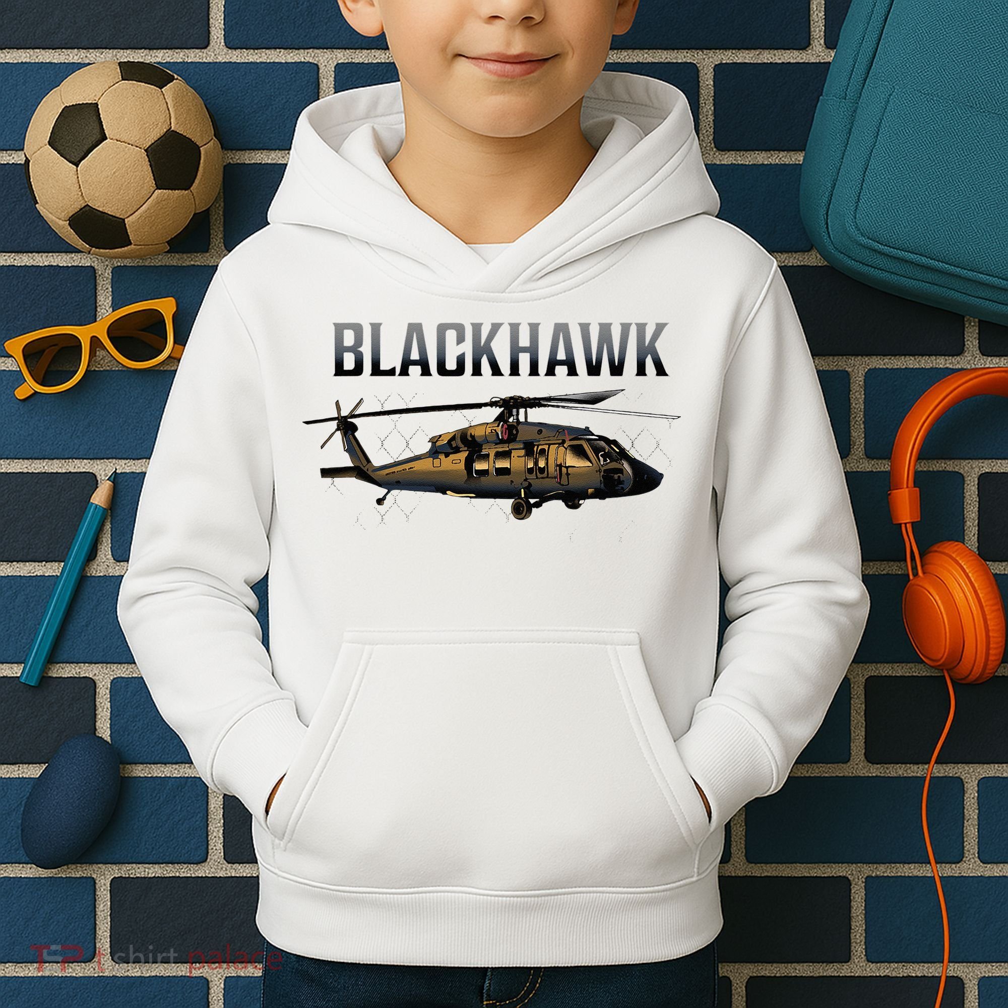 Blackhawk Military Helicopter Kids Hoodie