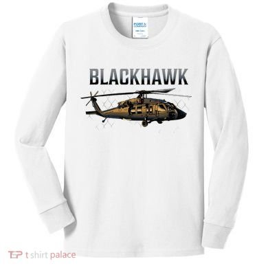 Blackhawk Military Helicopter Kids Long Sleeve Shirt