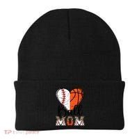 Ball Mom Heart Basketball Baseball Mom Gift Beanie thumb 0