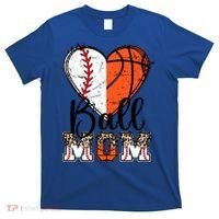 Ball Mom Heart Basketball Baseball Mom Gift T-Shirt thumb 0