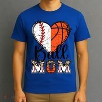 Ball Mom Heart Basketball Baseball Mom Gift T-Shirt thumb 3