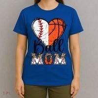 Ball Mom Heart Basketball Baseball Mom Gift T-Shirt thumb 4