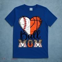 Ball Mom Heart Basketball Baseball Mom Gift T-Shirt thumb 5