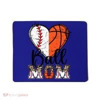 Ball Mom Heart Basketball Baseball Mom Gift Mousepad thumb 0