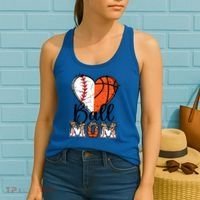 Ball Mom Heart Basketball Baseball Mom Gift Women's Tank Top thumb 2
