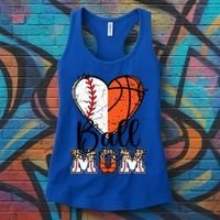 Ball Mom Heart Basketball Baseball Mom Gift Women's Tank Top thumb 3